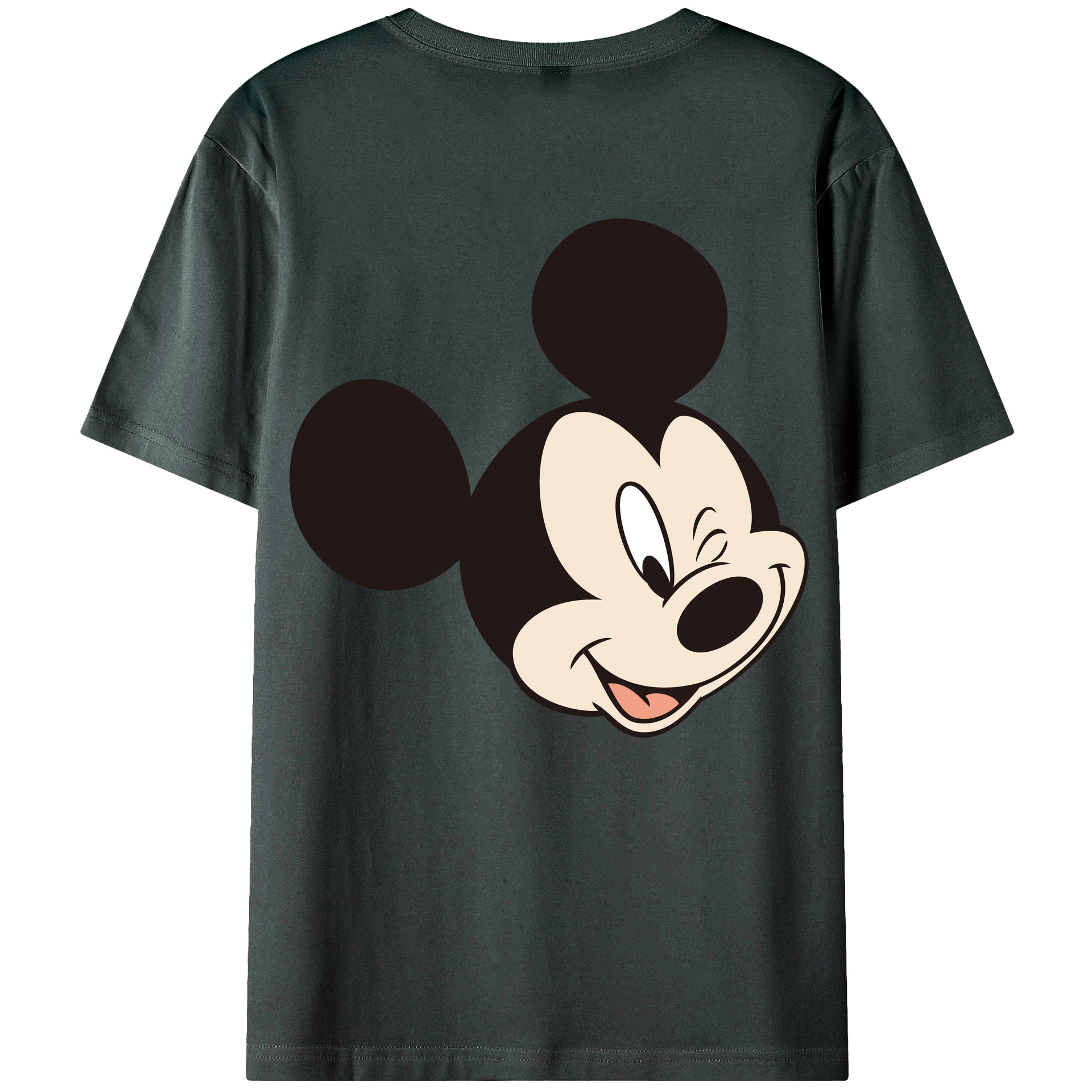 ミッキーマウス Mickey Mouse 綿100％ メンズ半袖Tシャツ（バックプリント） 通気性